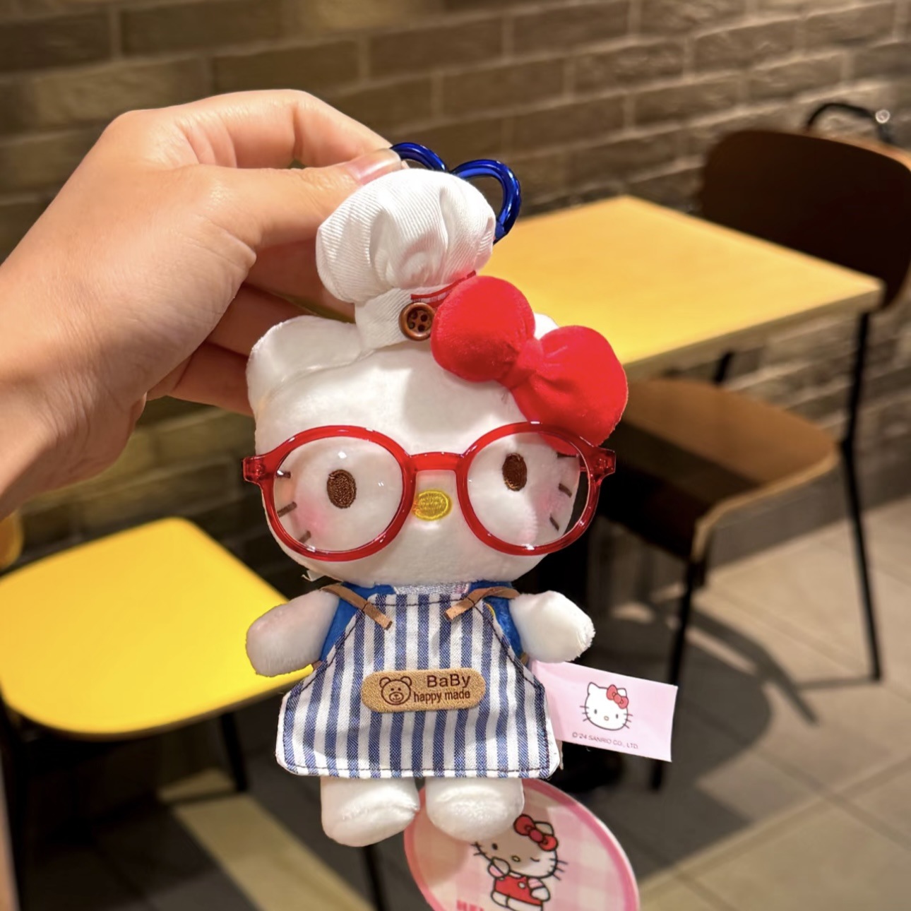 Genuino clásico KT Hello Kitty mochila bolso colgante dibujos animados lindo hellokitty llavero muñeca de felpa mujer