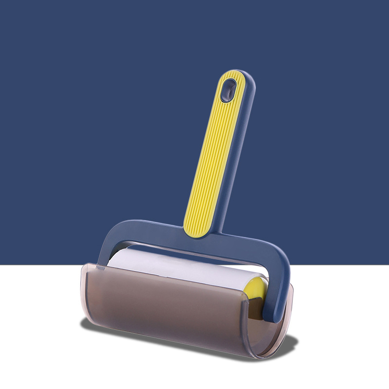 Rodillo de rollo de papel adhesivo rasgable, cinta de limpieza de papel adhesivo, tubo de rodillo adhesivo de ropa, transportador de pelo de mango redondo extraíble