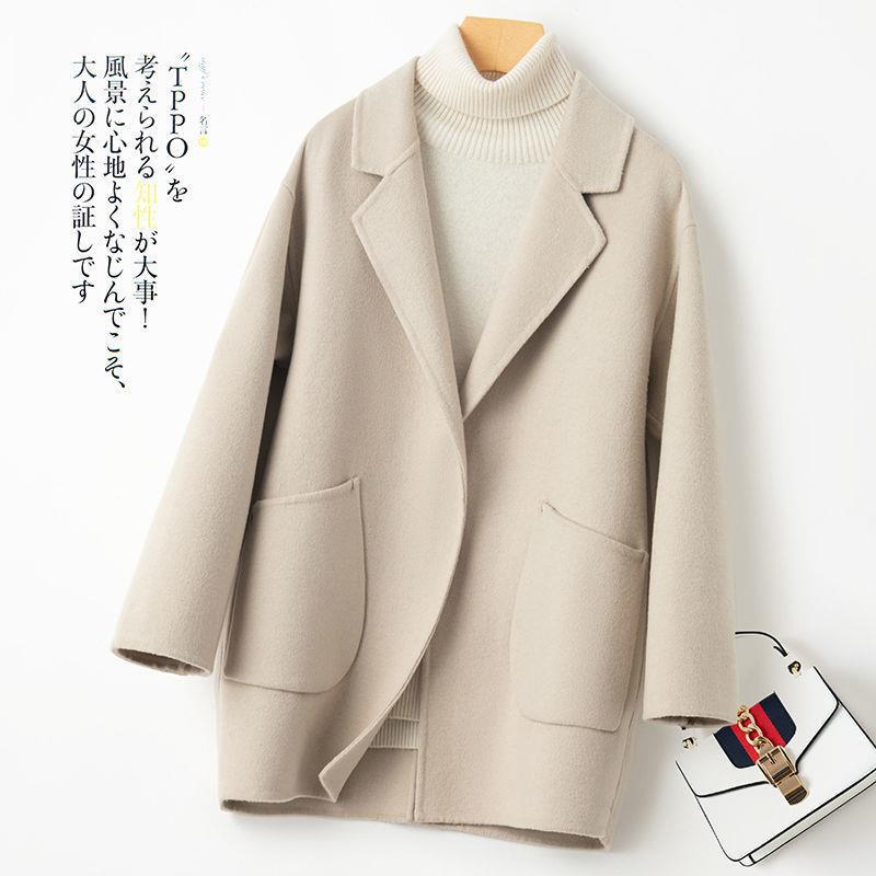 Autumn Double-Sided Outer Coat for Women, Short Style, Slimming, New Loose Woolen Coat for Petite and Plus-Size Women