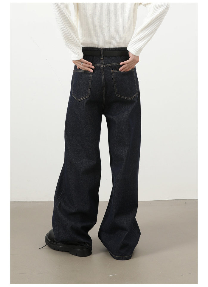 Quần jean nam ống rộng dáng suông màu bò nguyên bản phong cách Mỹ — Denim đen, Ngụy trang màu mơ, màu xanh cổ điển, màu xanh denim chi tiết 14