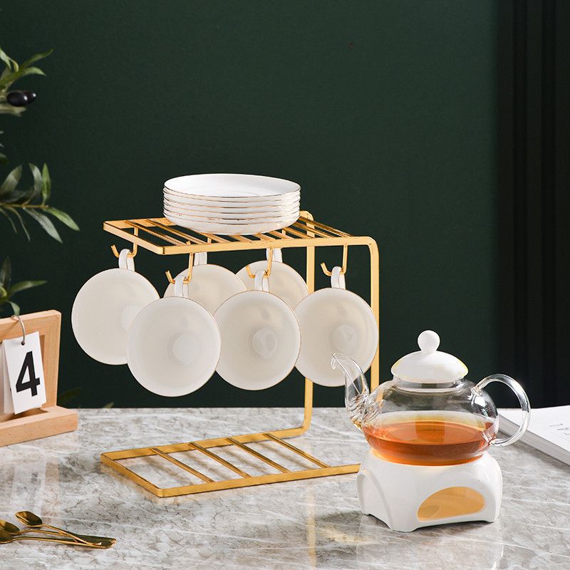 Tea Cup suit household simple gold water set tea set set living room ceramic teapot drinking cup with tray