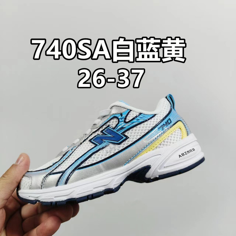 莆田童鞋 NB 740童鞋2025春秋新款男女童松紧带运动鞋一件代发|undefined