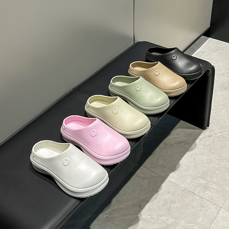 Women's Outdoor Cross-Border Closed-Toe Slippers, Summer Sandals, Thick-Soled Lightweight Non-Slip Height-Increasing Chef Shoes, Clogs, Foreign Trade