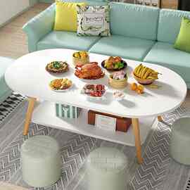 茶几小户型北欧双层简约现代出租屋租房客厅沙发桌子长方形小茶桌