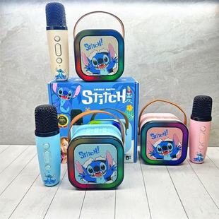 Foreign Trade Stitch Microphone and Speaker Combo for Home Karaoke, Bluetooth Singing, Wireless Flashing Speaker Gift
