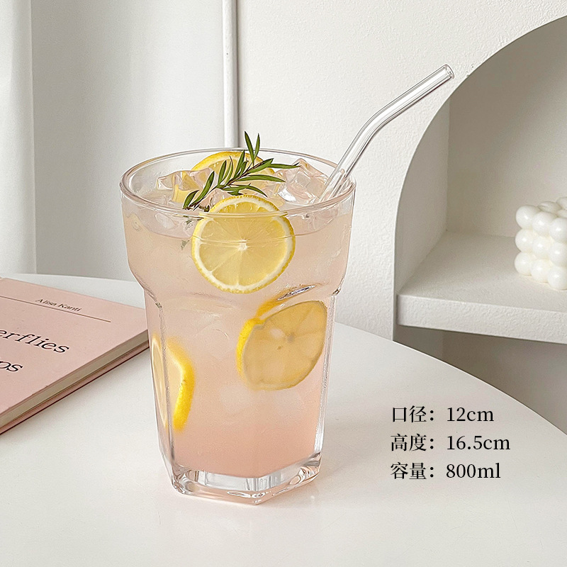 800ml+유리 빨대