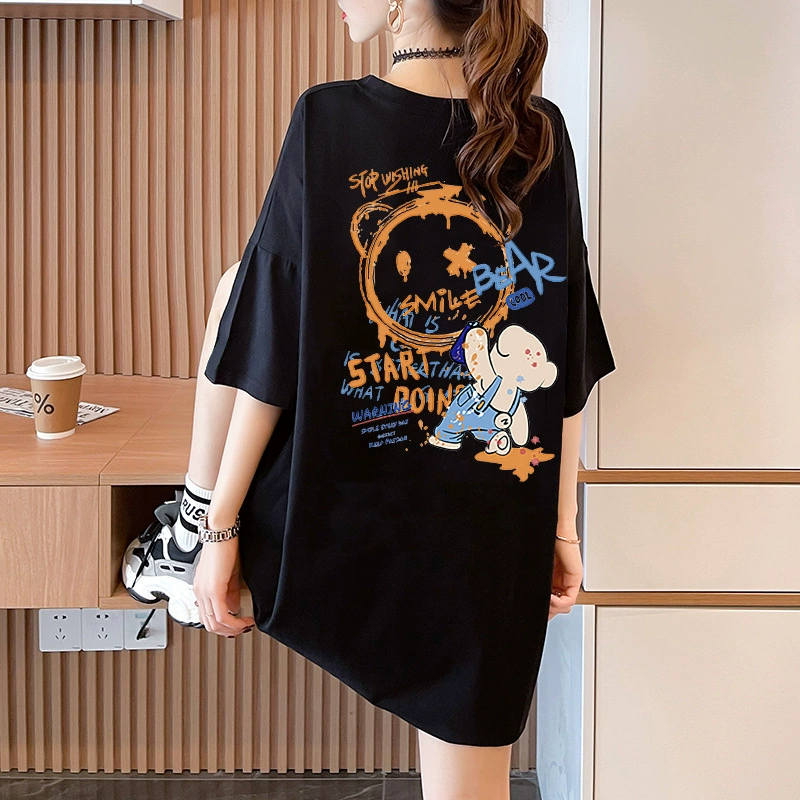 Short Sleeve T-Shirt kids, cotton, Korean oversized summer style, plus sizes S–3XL