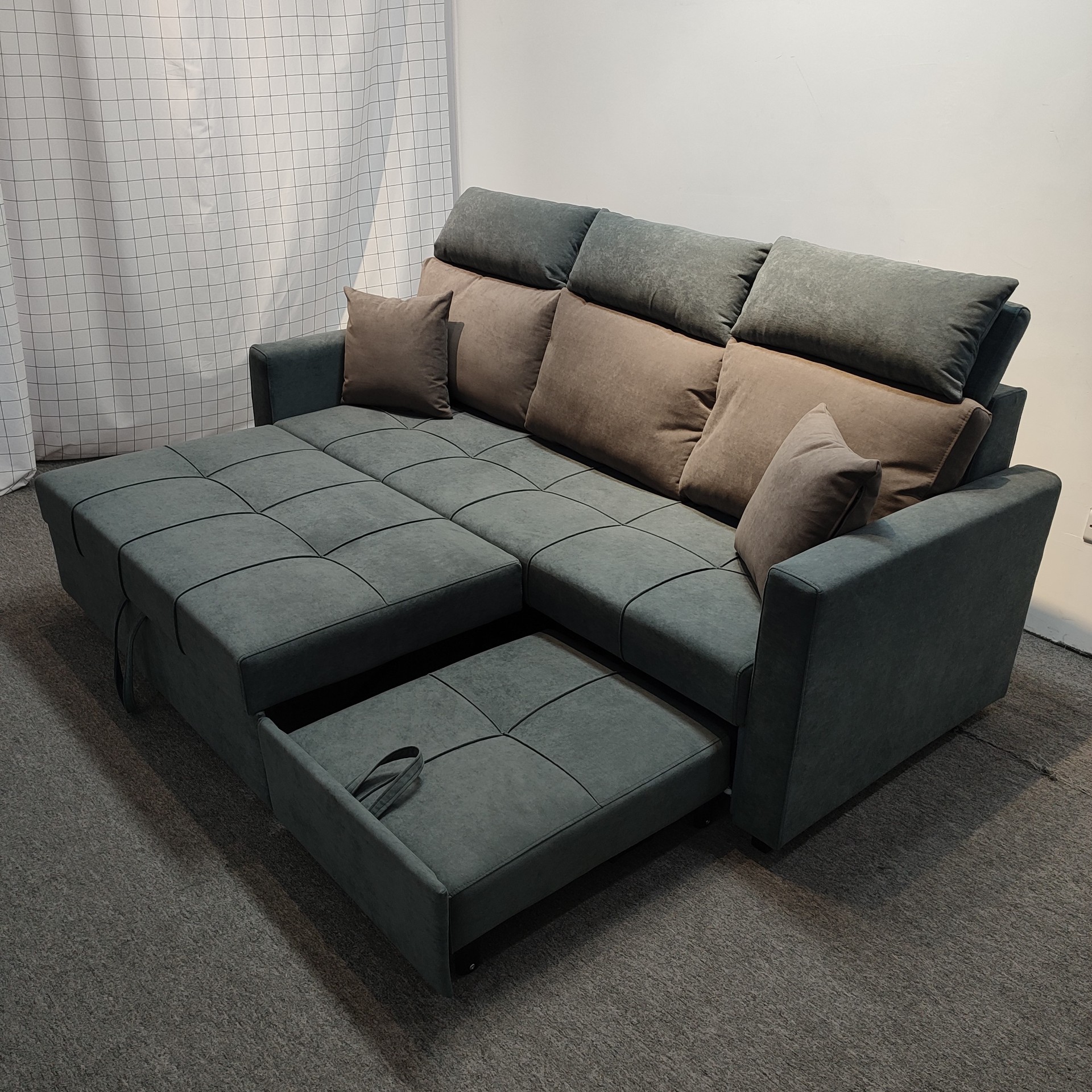 Sofá multifuncional de casa pequeña sala de estar apartamento sin lavado tecnología sofá cama de terciopelo moderno simple peinado de aire