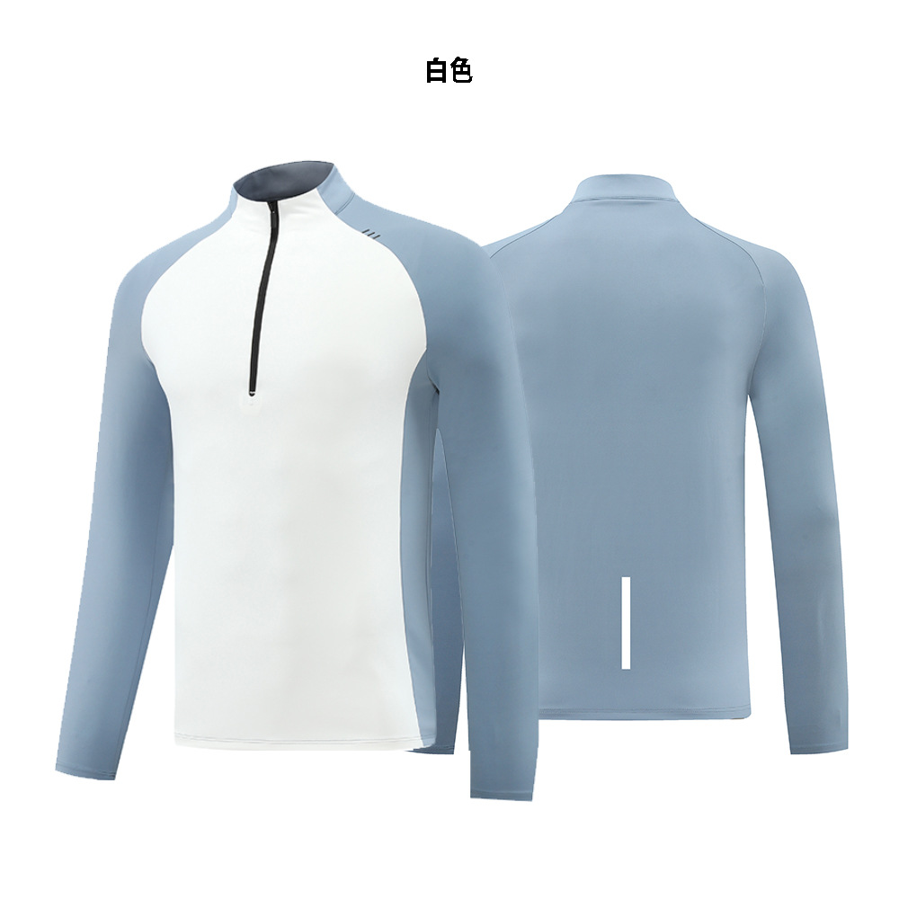 Camiseta de tenis deportiva sin marca de prensa semiacremallera Dijia invierno base chaqueta casual para correr y secar rápidamente mangas largas