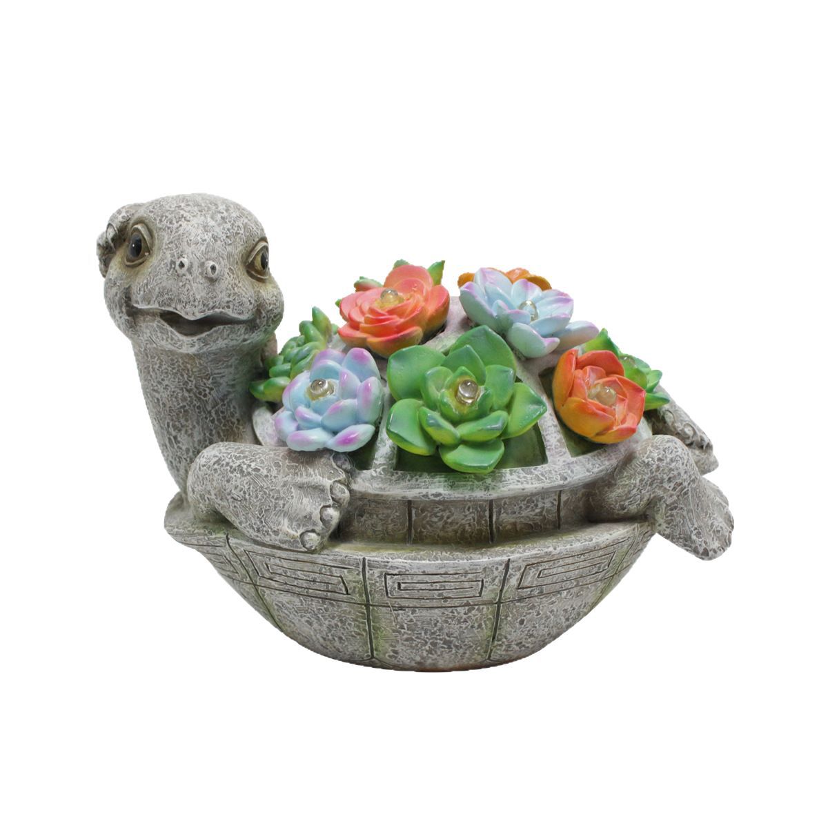  American resin crafts lawn courtyard fleshy turtle decorative lights solar lights outdoor garden ornaments