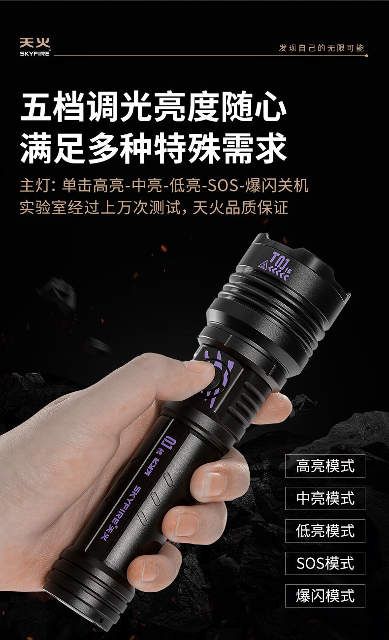 2025 Strong Light Special Forces Flashlight Rechargeable Ultra-Bright Long-Range Portable Zoomable Ultra-Long Battery Life Outdoor Led