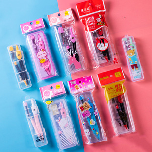 Small fresh fashion automatic pencil compass drawing measuring ruler student compass stationery wholesale