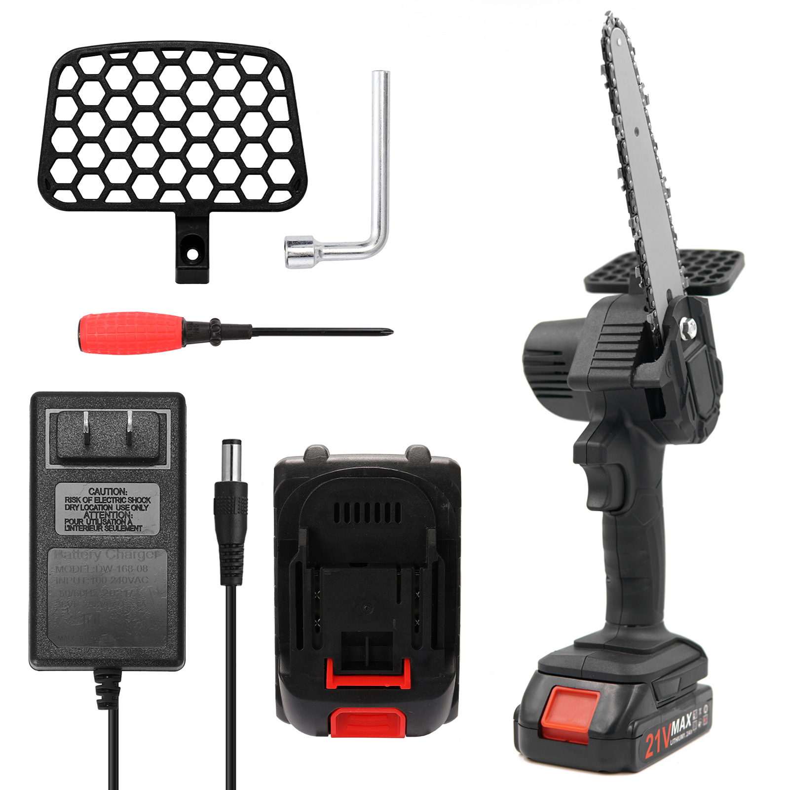 6-inch mini Lithium electric saw rechargeable small handheld electric saw logging pruning garden electric tool electric chain saw