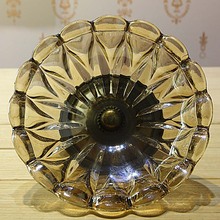 美式烟灰缸奢华 欧式高档茶色小果盘玻璃果盘客厅家居装饰品摆件