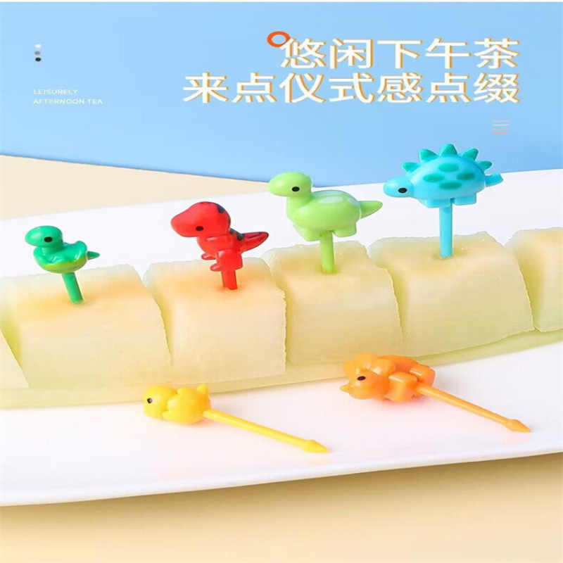 Japón hogar dibujos animados horquilla de fruta creativa para niños animales lindos horquilla de fruta de plástico set Bento stick