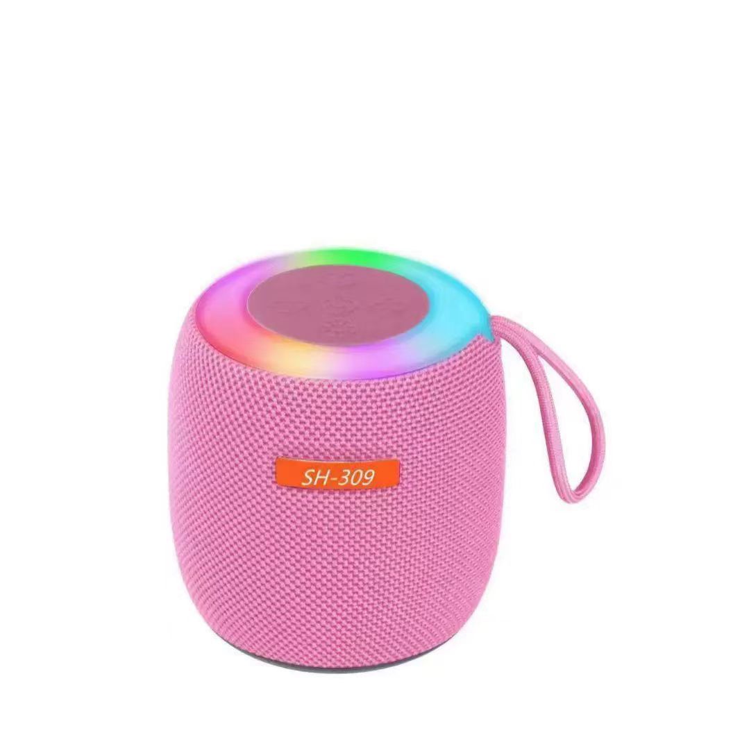 Transfronterizo SH309 tela Bluetooth mini altavoz de luz colorida gran volumen pequeño larga duración de la batería mayorista