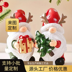 国境を越えたクリスマスプレゼント クリスマス鹿の角 老人 レジン製置物 リビング キャビネット 玄関 デスクトップ クリスマス限定