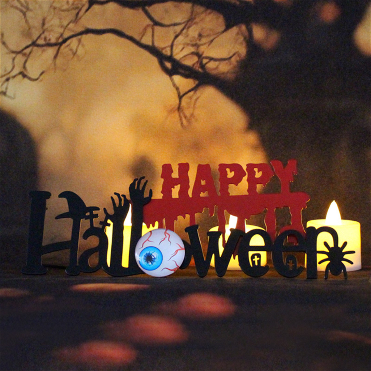   Halloween Halloween Ghost Festival atmosphere decoration card iron insert card horror road guide card