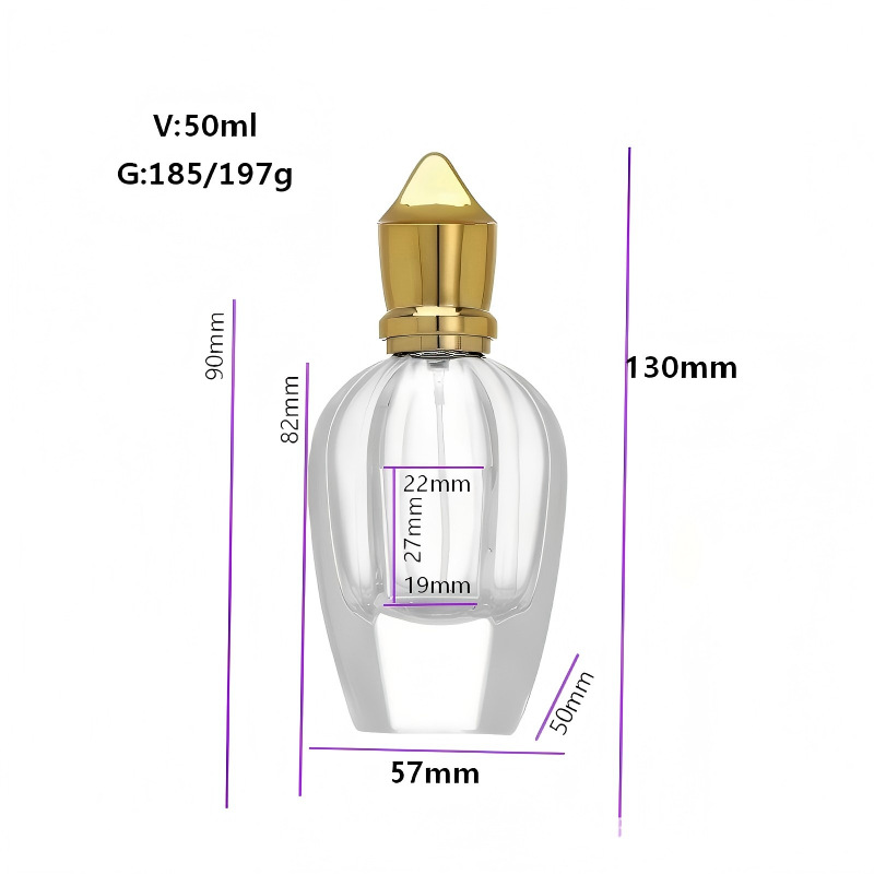 Inventario de color gradiente 50ml 100ml botellas de fragancia de vidrio de presión tipo bayonet botella vacía personalizada transfronteriza
