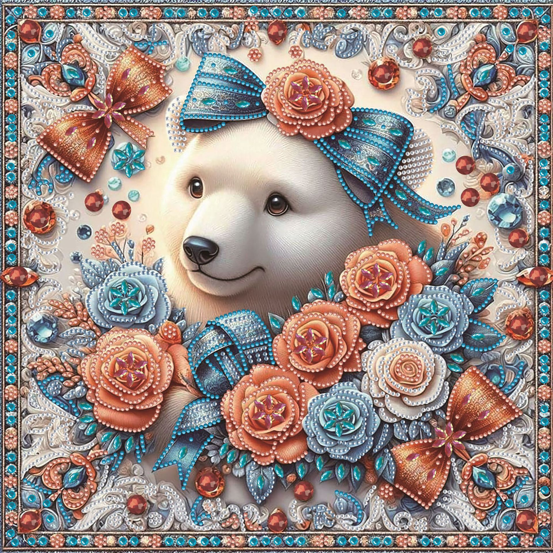 Pintura artesanal con diamantes