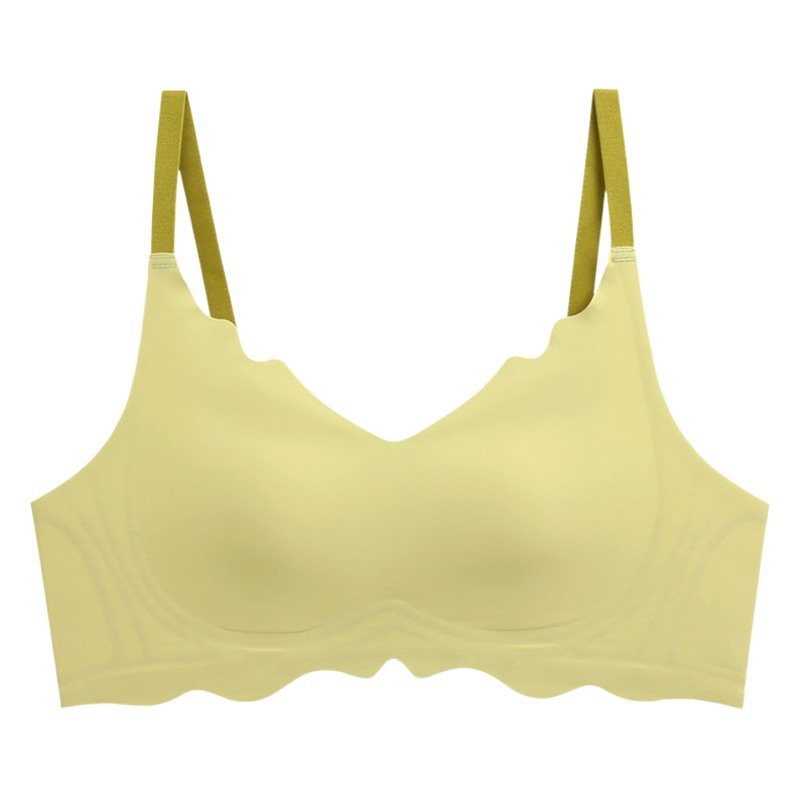 Tira de jalea sin costuras ultrafinas orejas de conejo ropa interior pecho grande pecho pequeño sujetador de pecho inalámbrico anti-flacidez de las mujeres