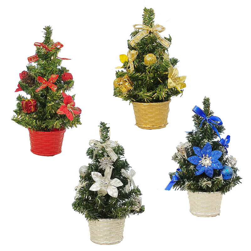 Transfronterizos nueva decoración de Navidad mini escritorio pequeño árbol de Navidad pequeño conjunto de decoraciones de pvc diseño de escena