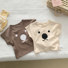 Ins Korean children's clothing 2022 summer unisex baby half sleeve T-shirt infant cartoon outerwear base short sleeve top