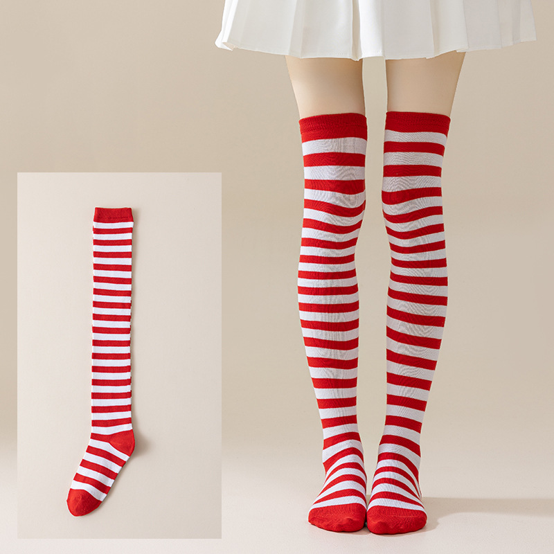 Calcetines Largos Bucaneras a Rayas para Mujer de Poliéster y Spandex, Absorción del Sudor, para Cosplay image 63