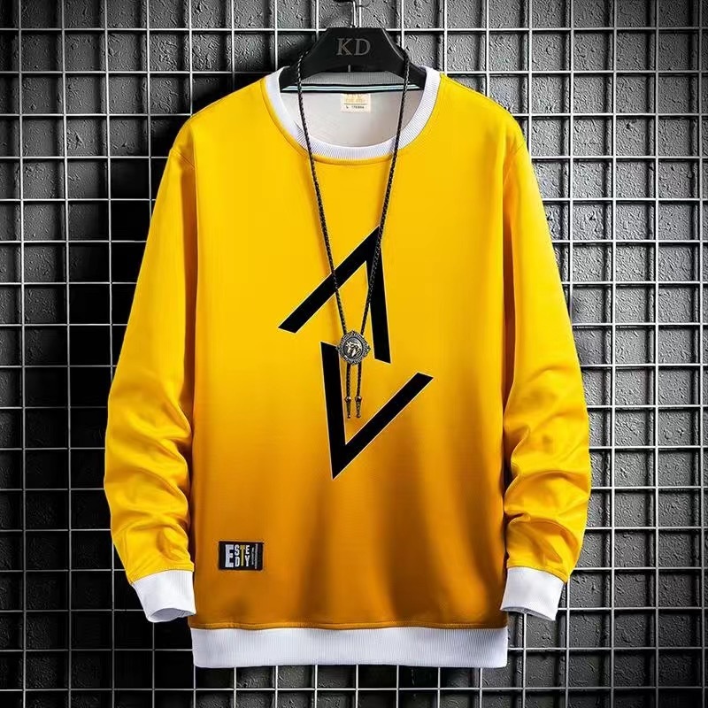 Camiseta de manga larga cuello redondo suéter moda marca 2023 nueva primavera y otoño camiseta juventud ropa superior