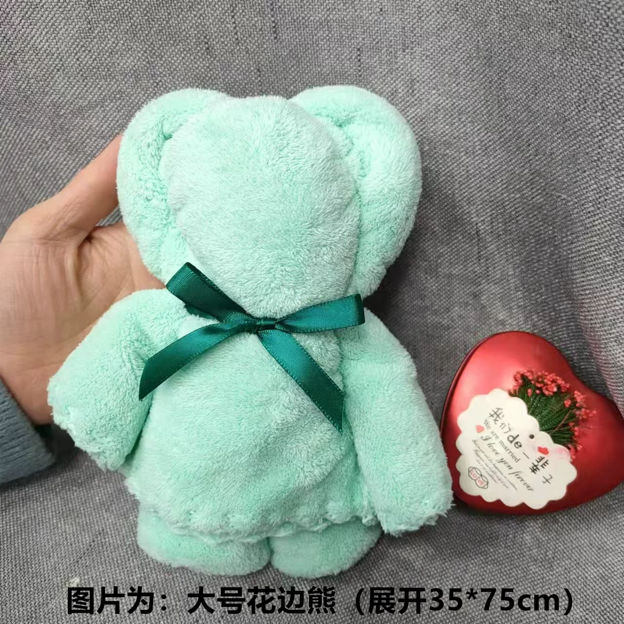 Small coral towel, with little bears, Birthday gift, wholesale