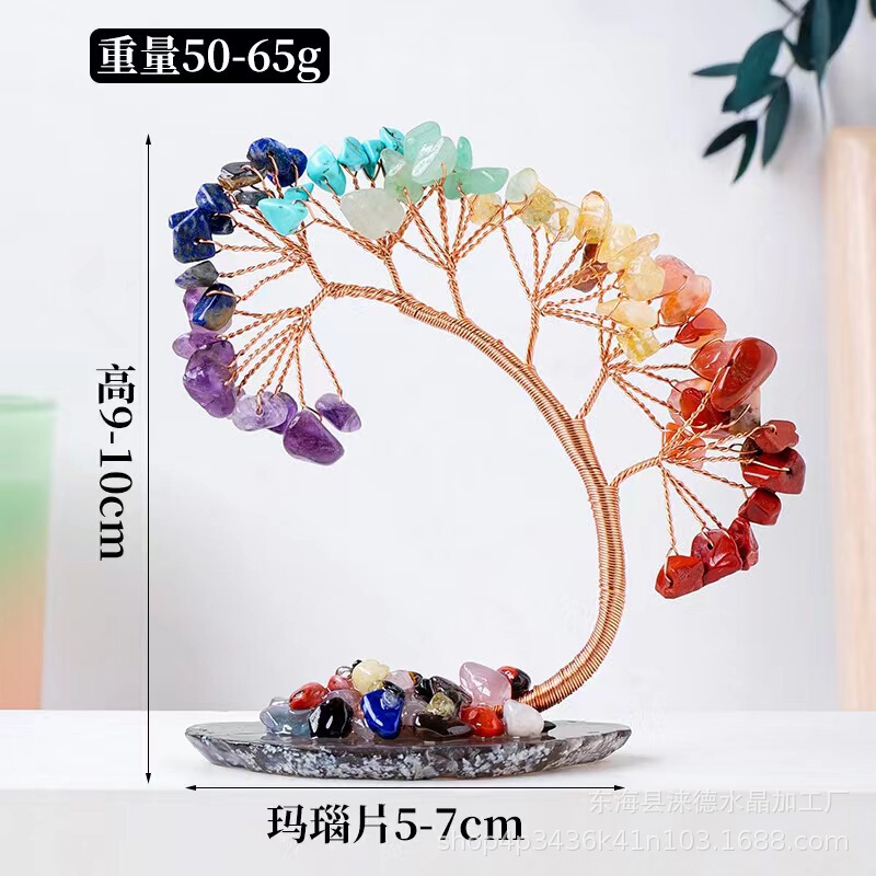 Creative curved pine crystal tree cross-border fortune crystal fortune tree decoration agate crystal tree handmade diy tree