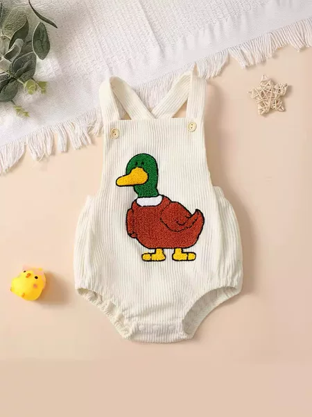 E2401 Cross-border Unisex Infants Boys Girls Boys Girls Baby Girls Corduroy Towel Embroidered Cute Little Ducks