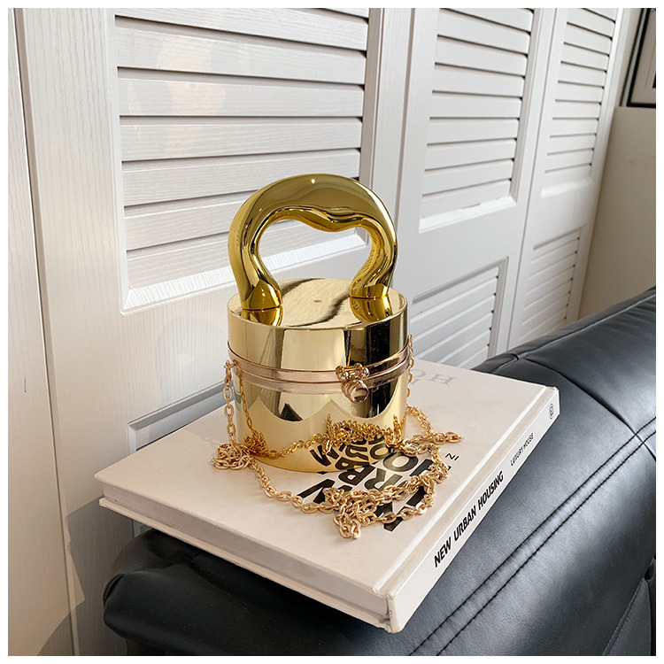 Casual, Party Occasion Acrylic Material Women's Arylic Solid Color Streetwear Lock Clasp Circle Bag