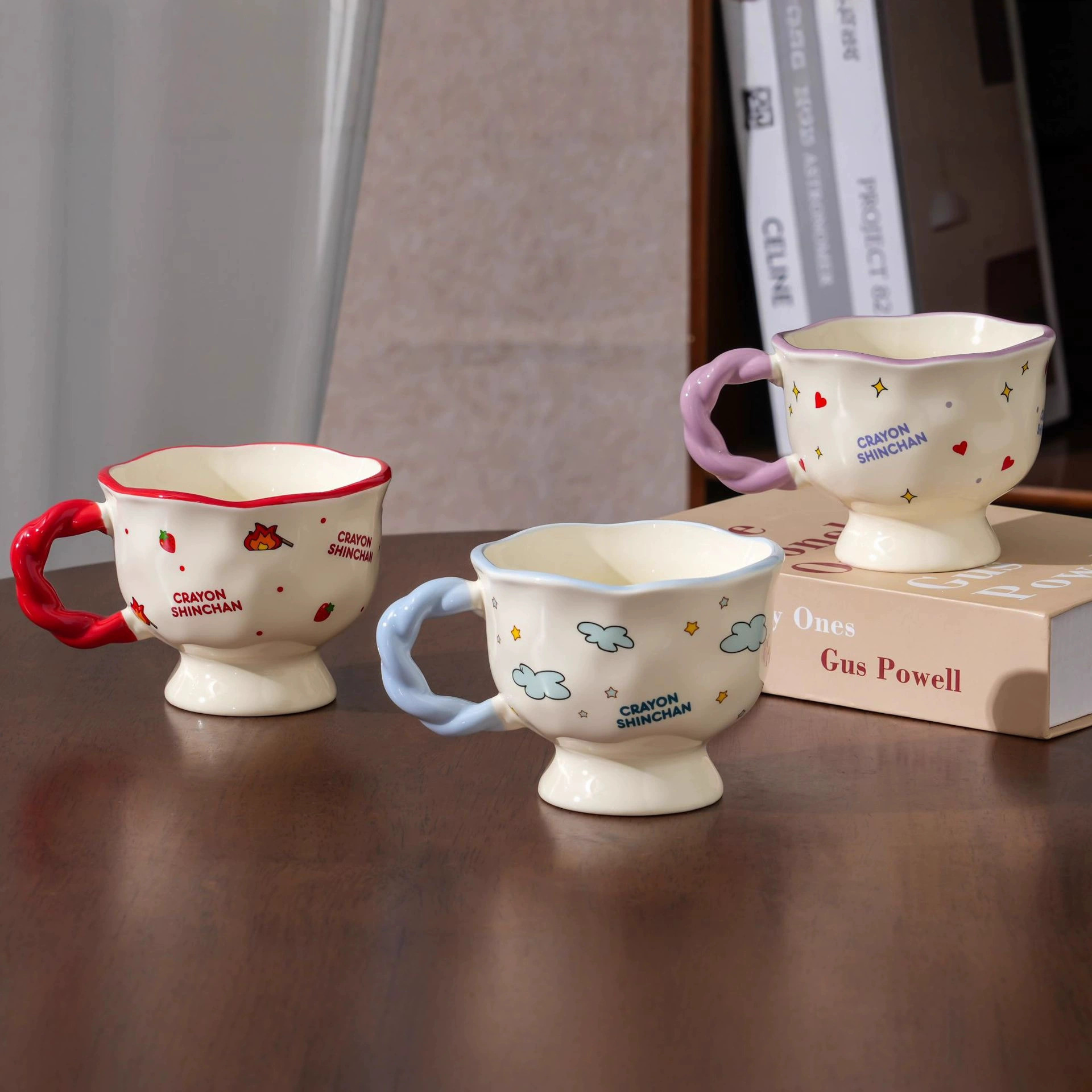 Crayón pequeño nuevo auténtico autorizado copos de marca tazas de agua tazas de cerámica tazas de café caseras de desayuno regalo