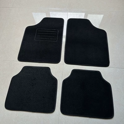 Car Suede Anti-Slip Floor Mats, Large Surround Protective Mats, Carpet Mats, Suv Mats, Universal Waterproof Floor Mats, Flame Retardant and Wear-Resistant (Universal Foot Pad) - black-flocking-universal-pack-of-four