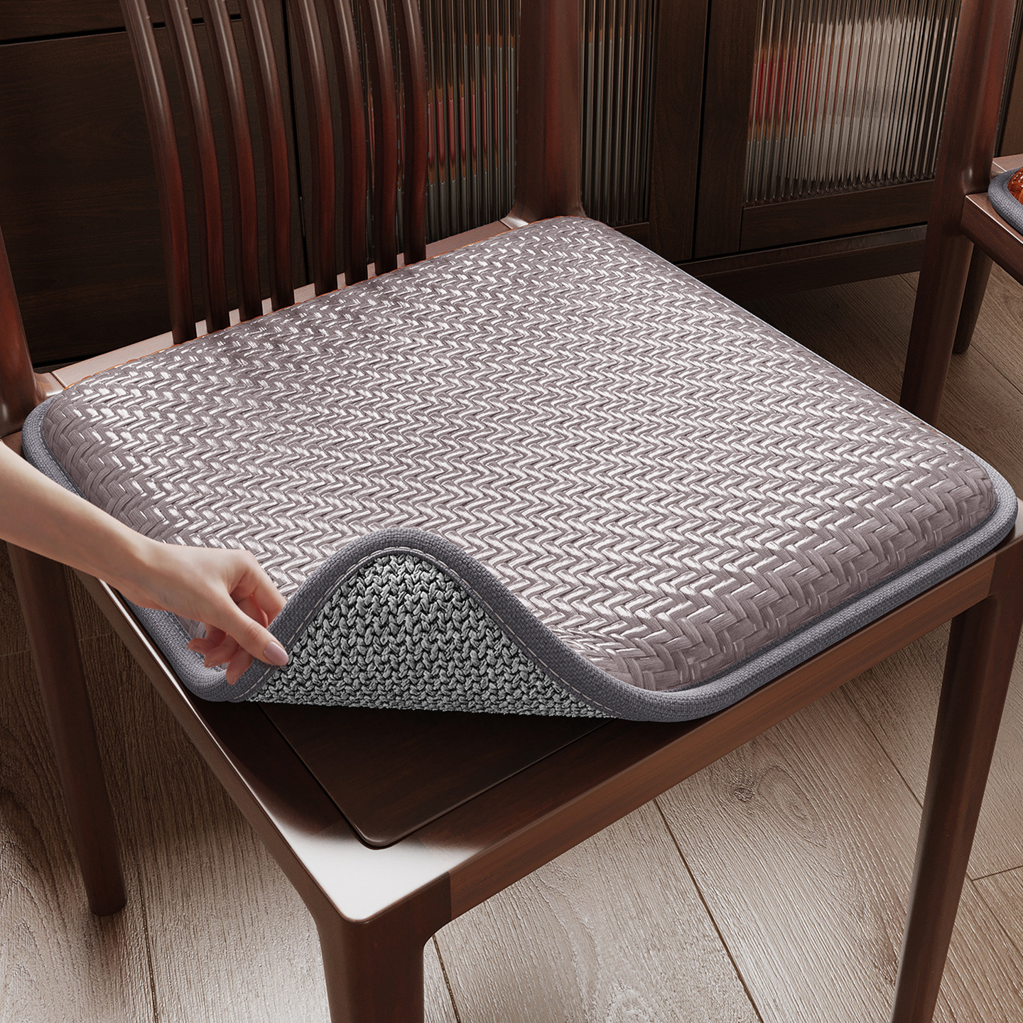 Cojín de silla de comedor chino de doble cara cojín de silla de madera roja cojín de esponja gruesa cojín de silla de madera maciza cojín de asiento de cojín