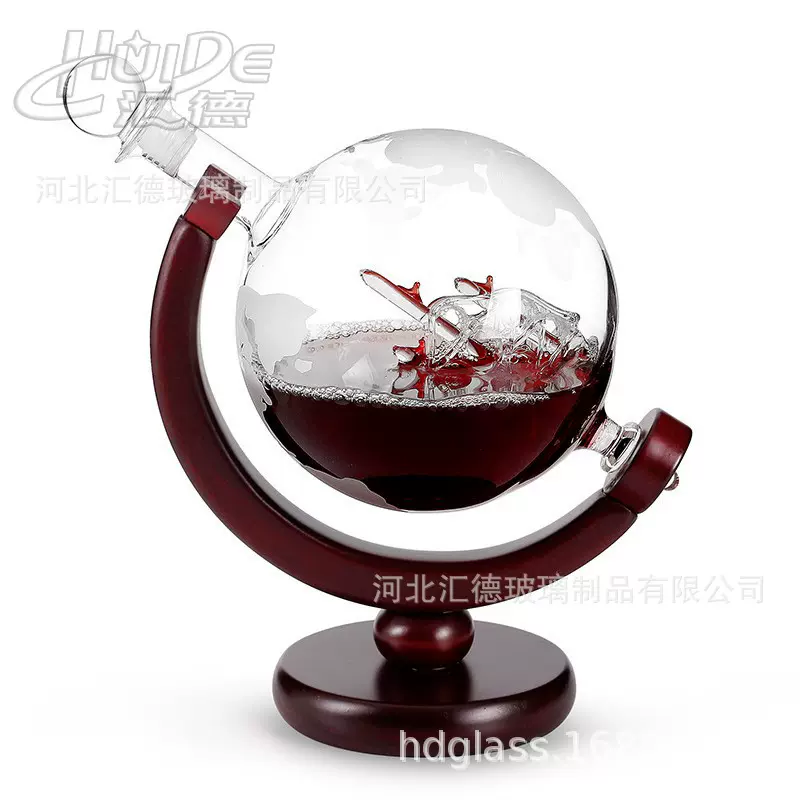 玻璃地球造型醒酒器 威士忌酒具  鸡尾酒分酒器 高硼硅玻璃酒瓶