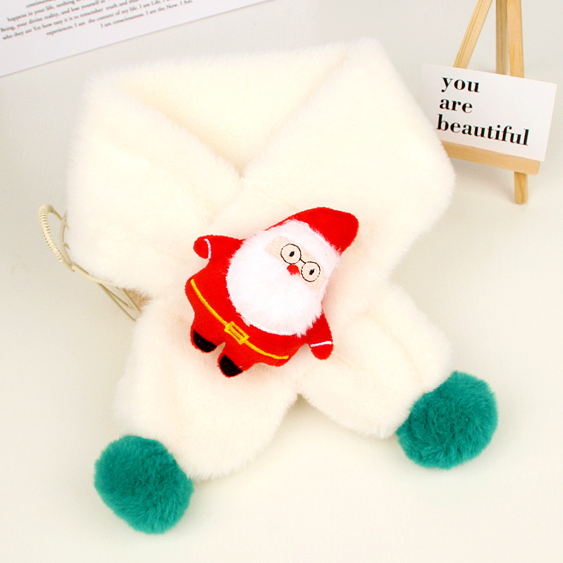 Bufanda infantil de felpa imitación piel de conejo cálida otoño invierno Navidad bebés y niños