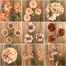 26年咖棕色系花材 酒店橱窗美陈插花布置假花 婚庆摆设路引花秋色