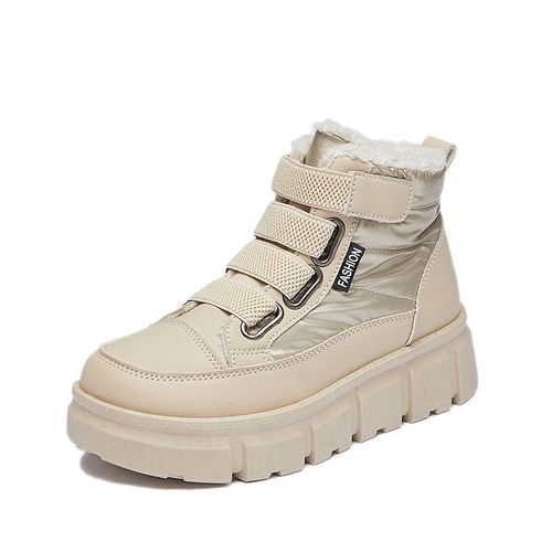 Winter Fleece Lined White Sneakers New Korean Style Ins Women's Student Thick Sole Height Sport Platform Shoes Casual XT161