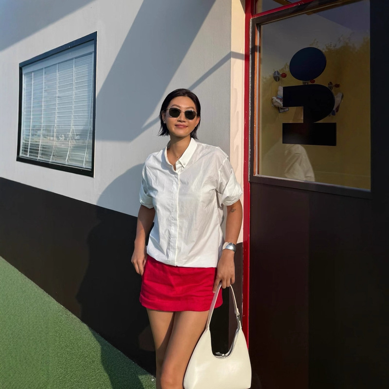 New Holiday Style French Casual Sports Simple 100% Linen Red Holiday Short Culottes for Women to Prevent Exposure 5512