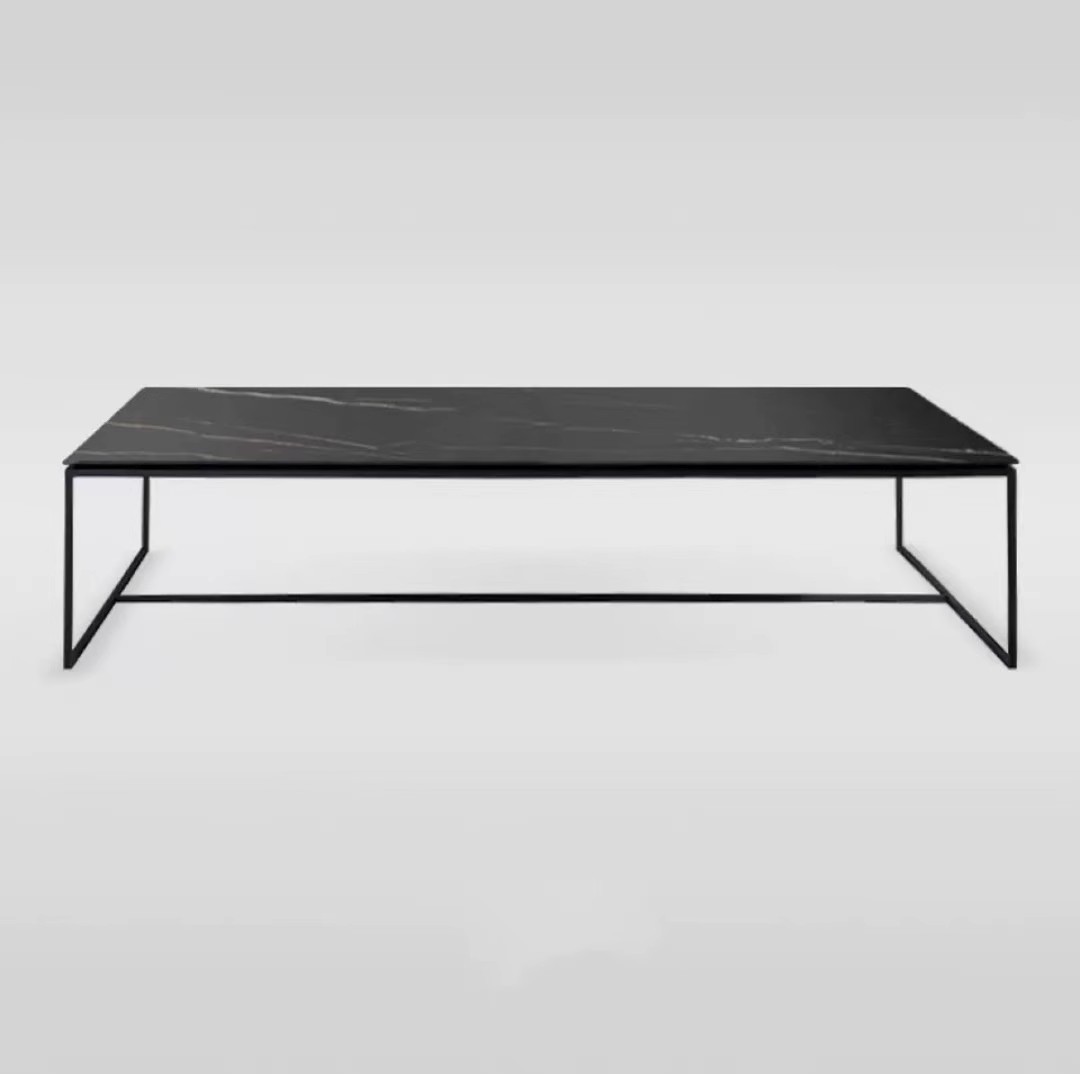 Mesa lateral de sofá de pizarra de roca, mesa de esquina de celebridades de Internet de alta gama de lujo ligero, mesa de borde estrecho, mesita de noche, sala de estar, mesa de centro cuadrada minimalista, mesa baja