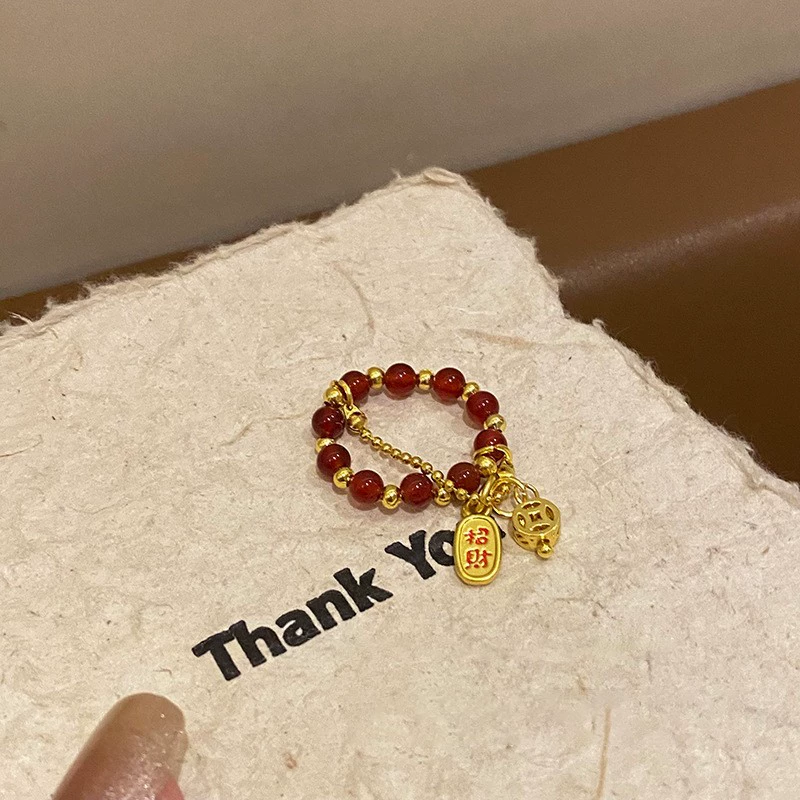Accessory, nail decoration, small design ring, elastic strap, high-quality style, simple and elegant design