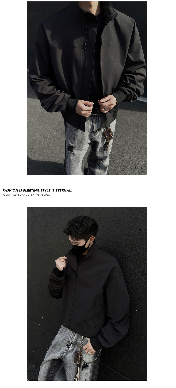 Men's American Pilot Baseball Jacket Oversized Stand Collar Coat_voghion.com