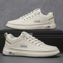 新款透气小白鞋子男潮流百搭厚底运动鞋休闲板鞋潮鞋2025春季男鞋