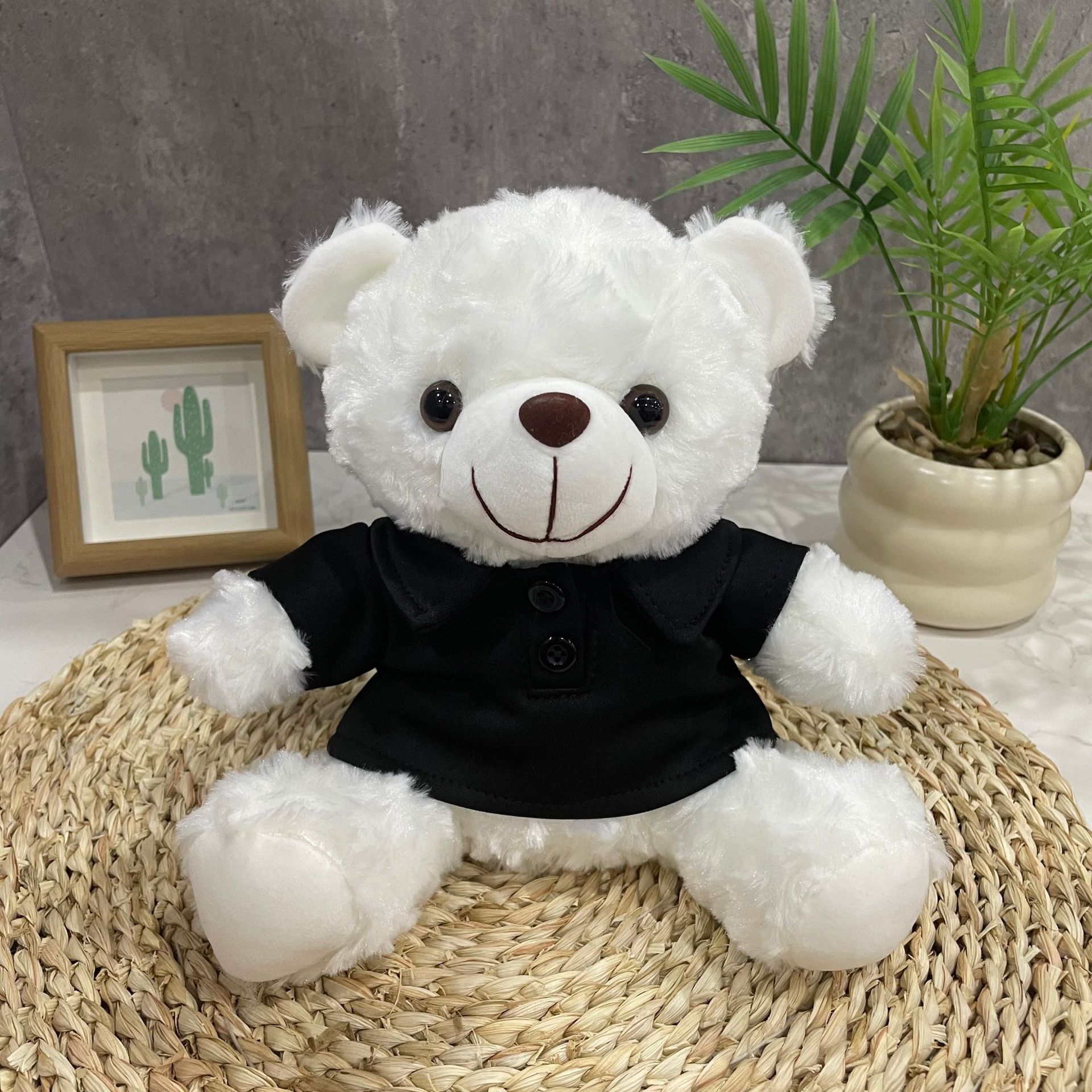 Teddy Bear se puede imprimir LOGO evento de vacaciones muñeca regalo para el hogar adornos de escritorio abrazar juguetes de peluche