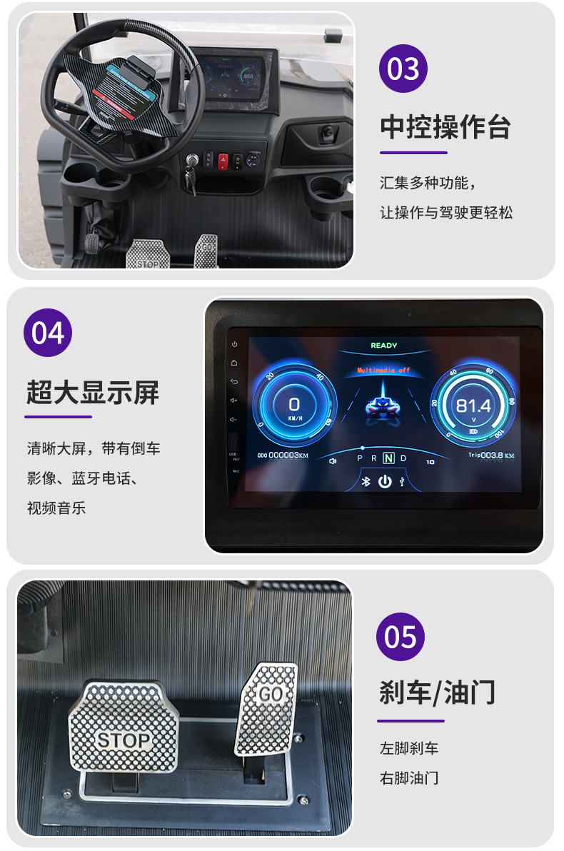 Electric Golf Cart for Foreign Trade Scenic Spots, Sightseeing Vehicle, Hotel Reception Vehicle, 6-Seater Golf Cart