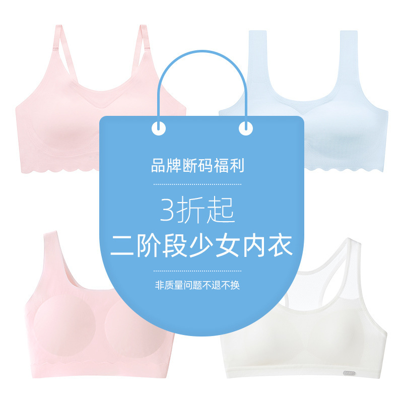 [Brand Clearance] Girls' Underwear for the Second Stage of Development, Seamless Breathable Anti-Bump Vest Bra for Girls