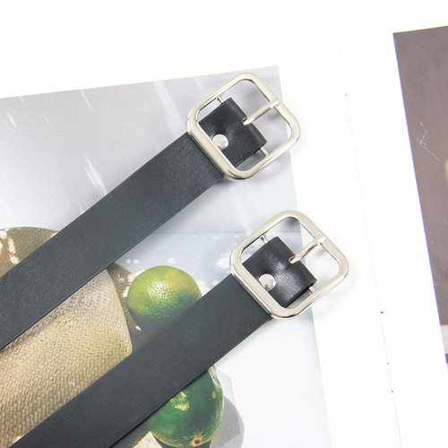 Korean version of simple square buckle versatile women's belt dress coat decorative belt women's belt wholesale clothing