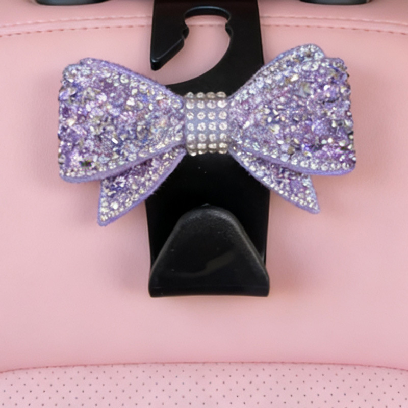 풀 다이아몬드 보라색 리본 블랙 스우시